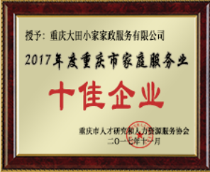 2017年度重庆市“十佳”家